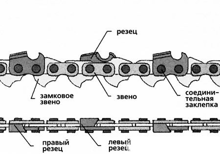 Структура цепи пилы